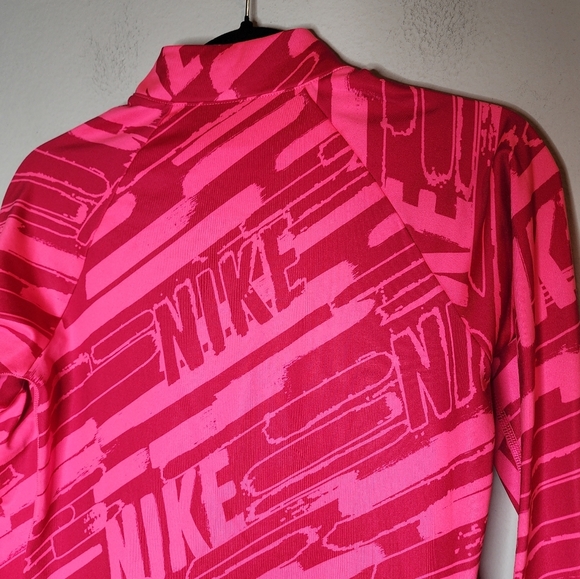 Nike Pro Hyperwarm 3.0 Mock Pink Spell out pullover zip shoulder size XL youth - Picture 5 of 16